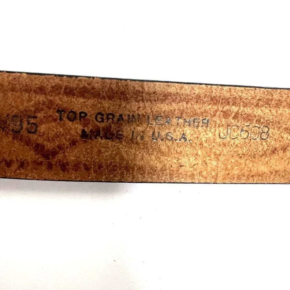 Men’s Western Tooled Top Grain Leather Belt Removable Buckle‎ Sz 38 Made in USA
